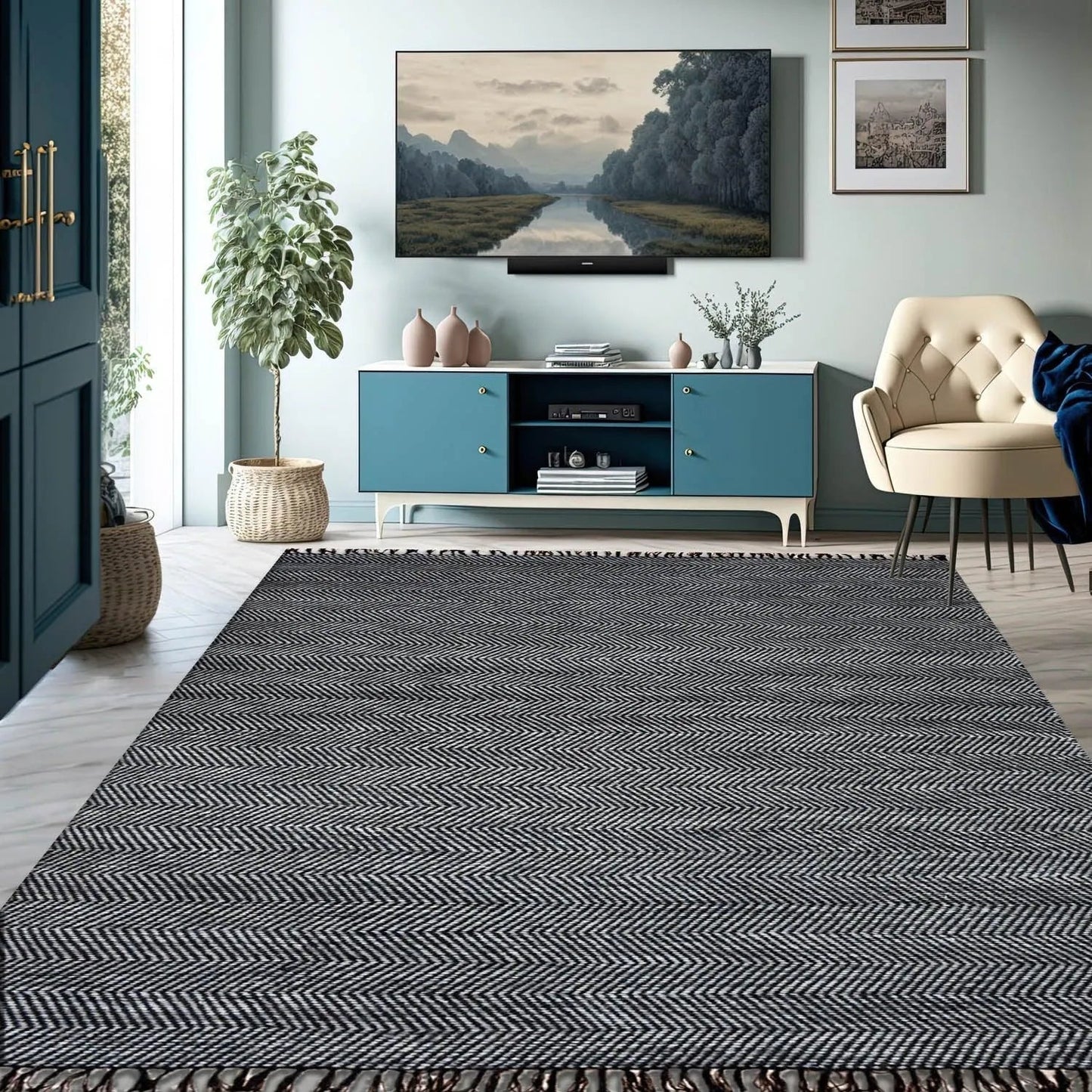 Multi Sizes Ivory, Taupe Hand Woven Traditional 100% Wool Oriental Area Rug-0