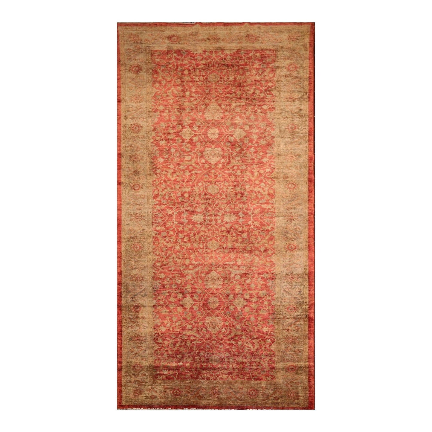 6'1" x 14'10" Hand Knotted Peshawar Palace Runner Silky Sheen 200 KPSI Area Rug Red-0