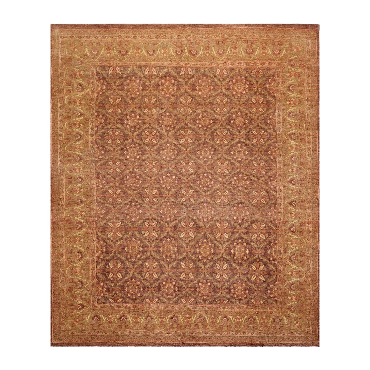 8' x 9'8" Hand Knotted 250 KPSI Distress Finish Afghan Area Rug Brown by Ariana-0