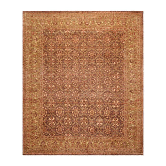 8' x 9'8" Hand Knotted 250 KPSI Distress Finish Afghan Area Rug Brown by Ariana-0