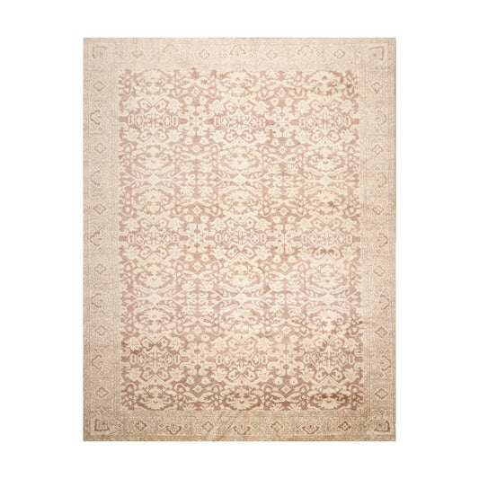 9’x12’ Hand Knotted Designer Tibetan Wool Antique Reproduction Area Rug Beige-0