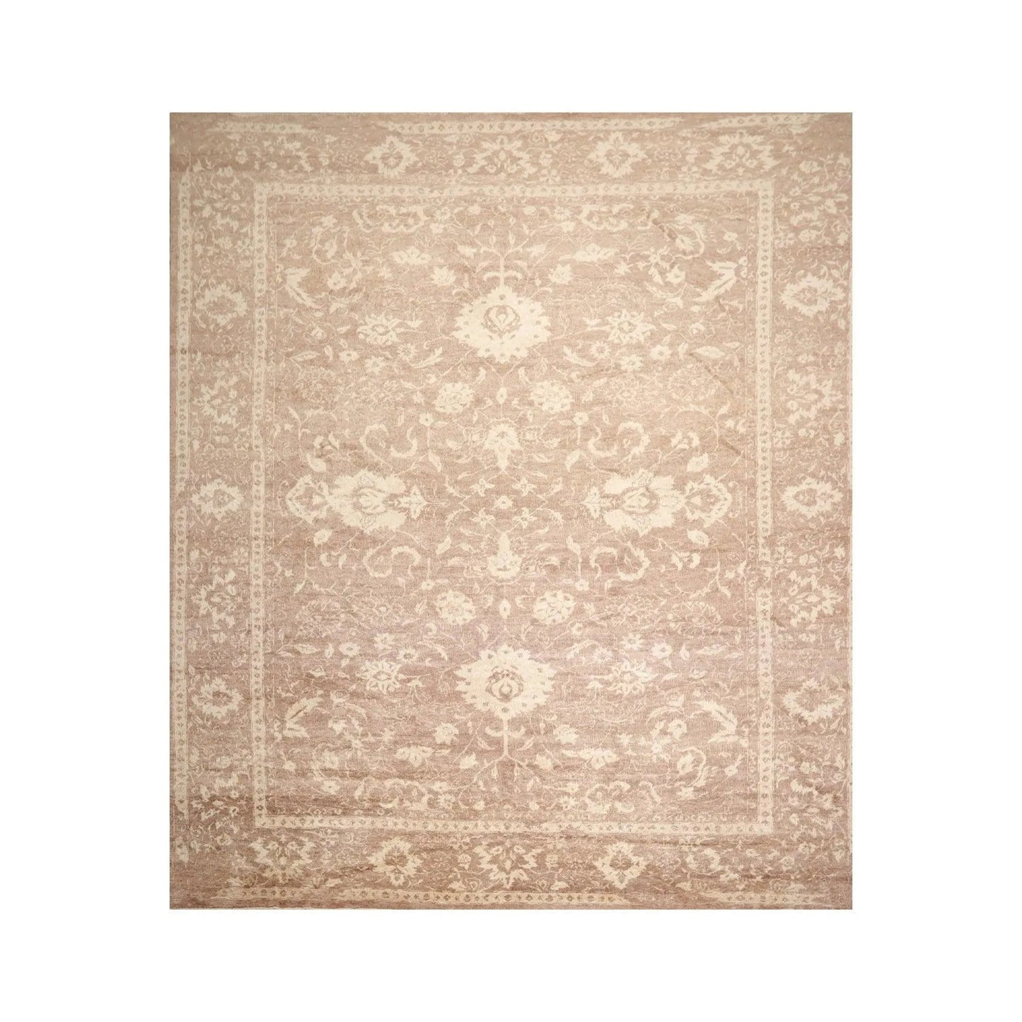 10' x 14' Hand Knotted Tibetan Antique Reproduction Erased Pattern Area Rug Brown-0