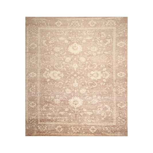 10' x 14' Hand Knotted Tibetan Antique Reproduction Erased Pattern Area Rug Brown-0