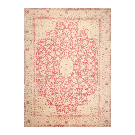 10' x14' Hand Knotted Antique Reproduction Erased Pattern Area Rug Pomegranate-0