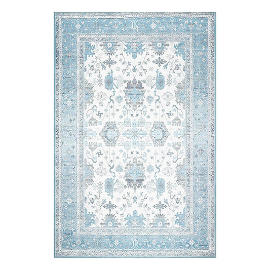 Multi Sizes  Machine Made Micro PrintedTraditional Oriental Area Rug Gray,Teal Color-0