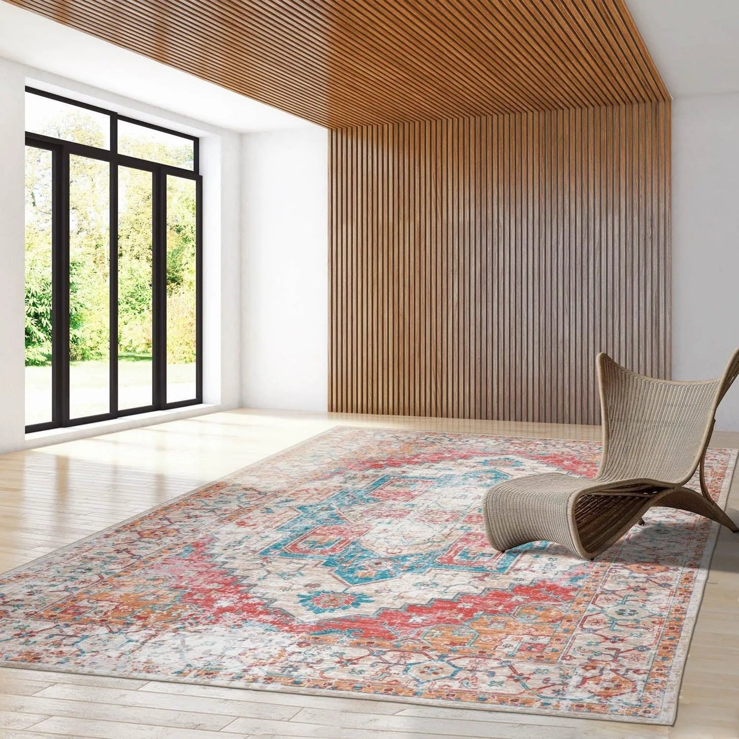 LoomBloom Multi Sizes Beige Machine Made Traditional Medallion Flatweave Polyester Oriental Area Rug-1