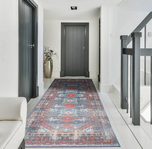 LoomBloom Multi Sizes Aqua Machine Made Traditional Medallion Flatweave Polyester Oriental Area Rug-0