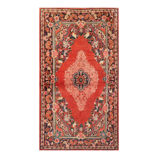 4'3'' x 6'6'' Antique Hand Knotted 100% Wool Sultanabad Oriental Area Rug Rust-0