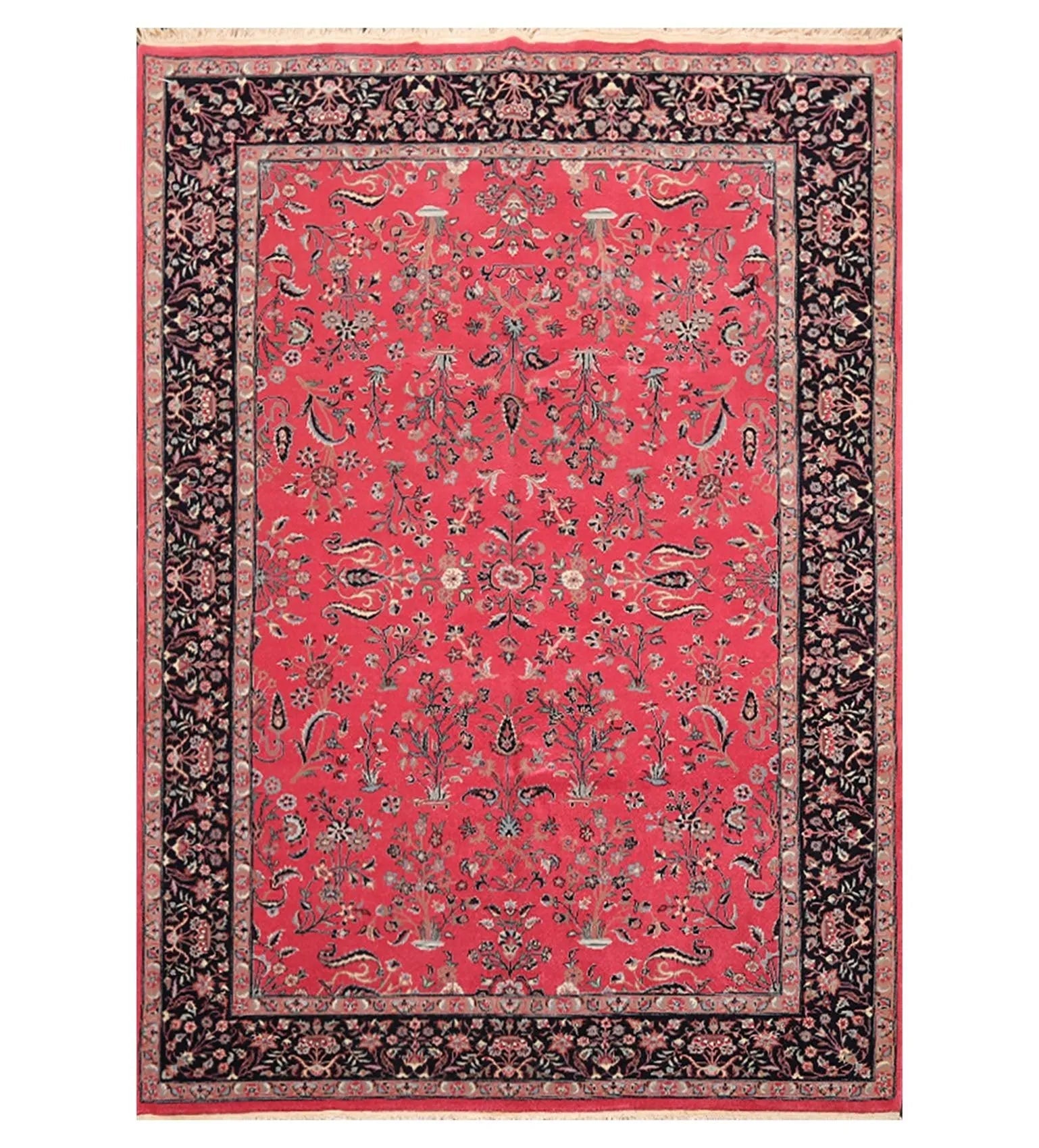 6' x 8'11'' Hand Knotted Wool PakPersian 16/18 Isphahan 300 KPSI Area Rug Pink-1