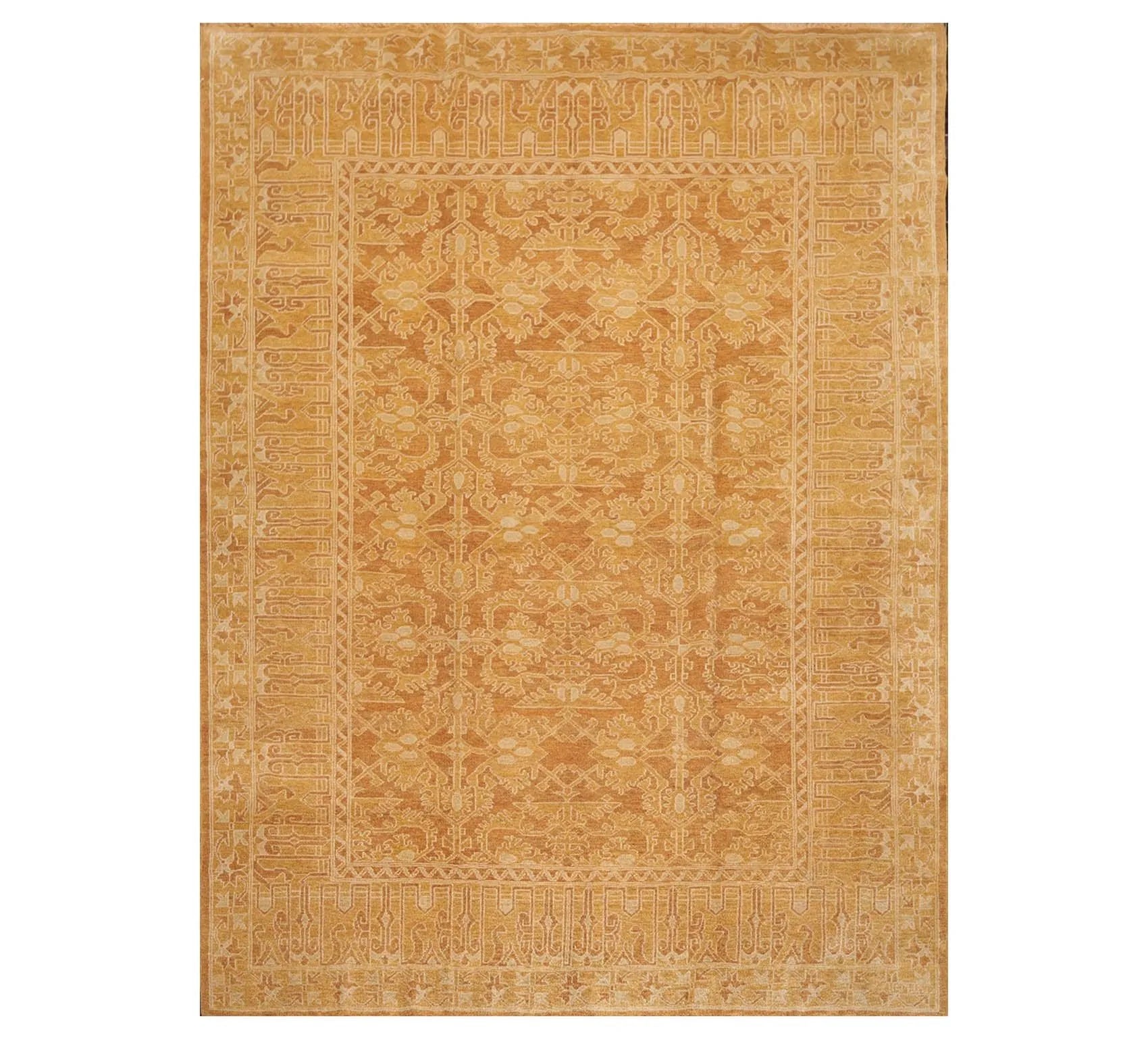 8'3'' x 11'3'' Wool Foundation Hand Knotted Wool Rare Egyptian Area Rug Brown-1