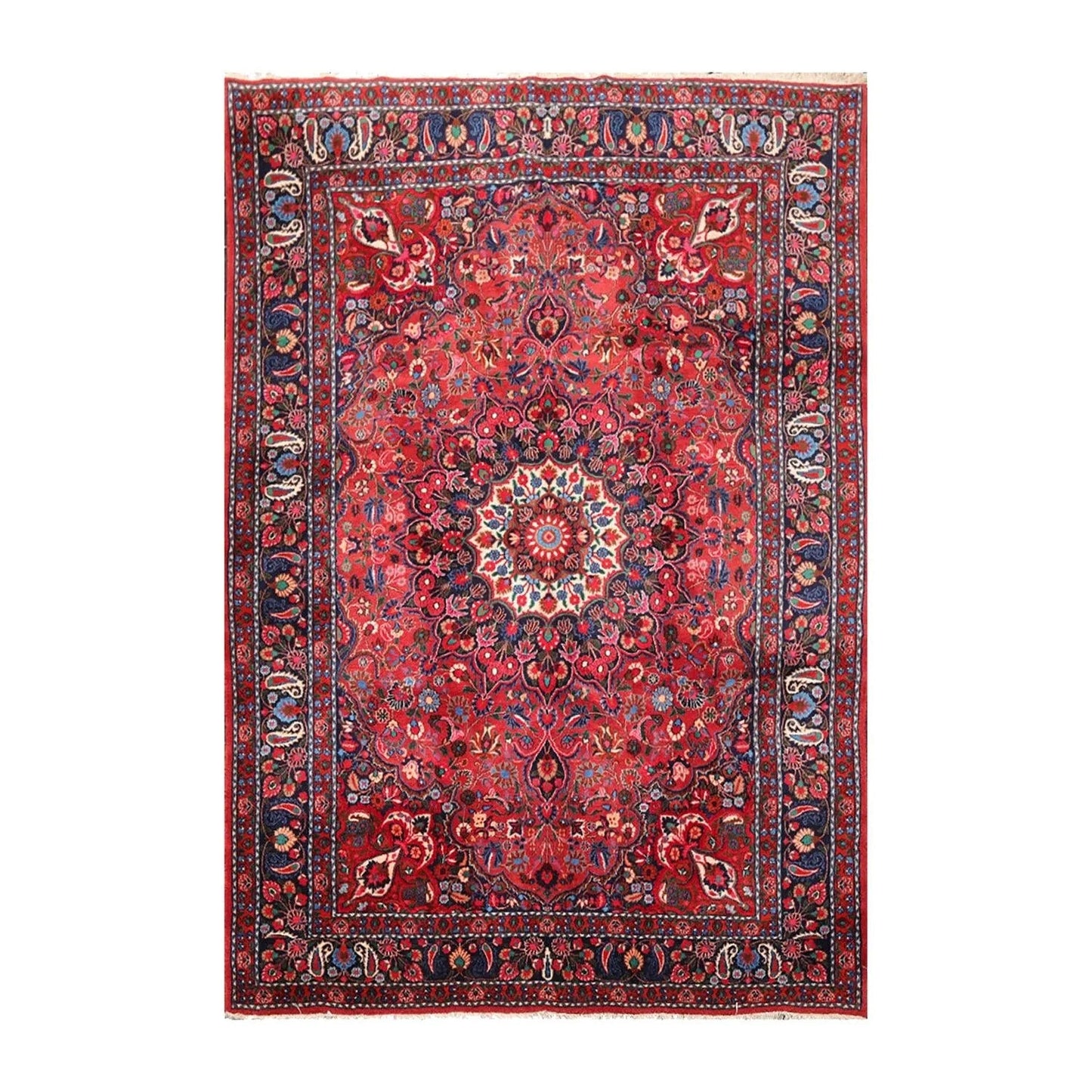 6'3'' x 8'11'' Hand Knotted Wool Bidjaar 200 KPSI Oriental Area Rug Rusty Red-1