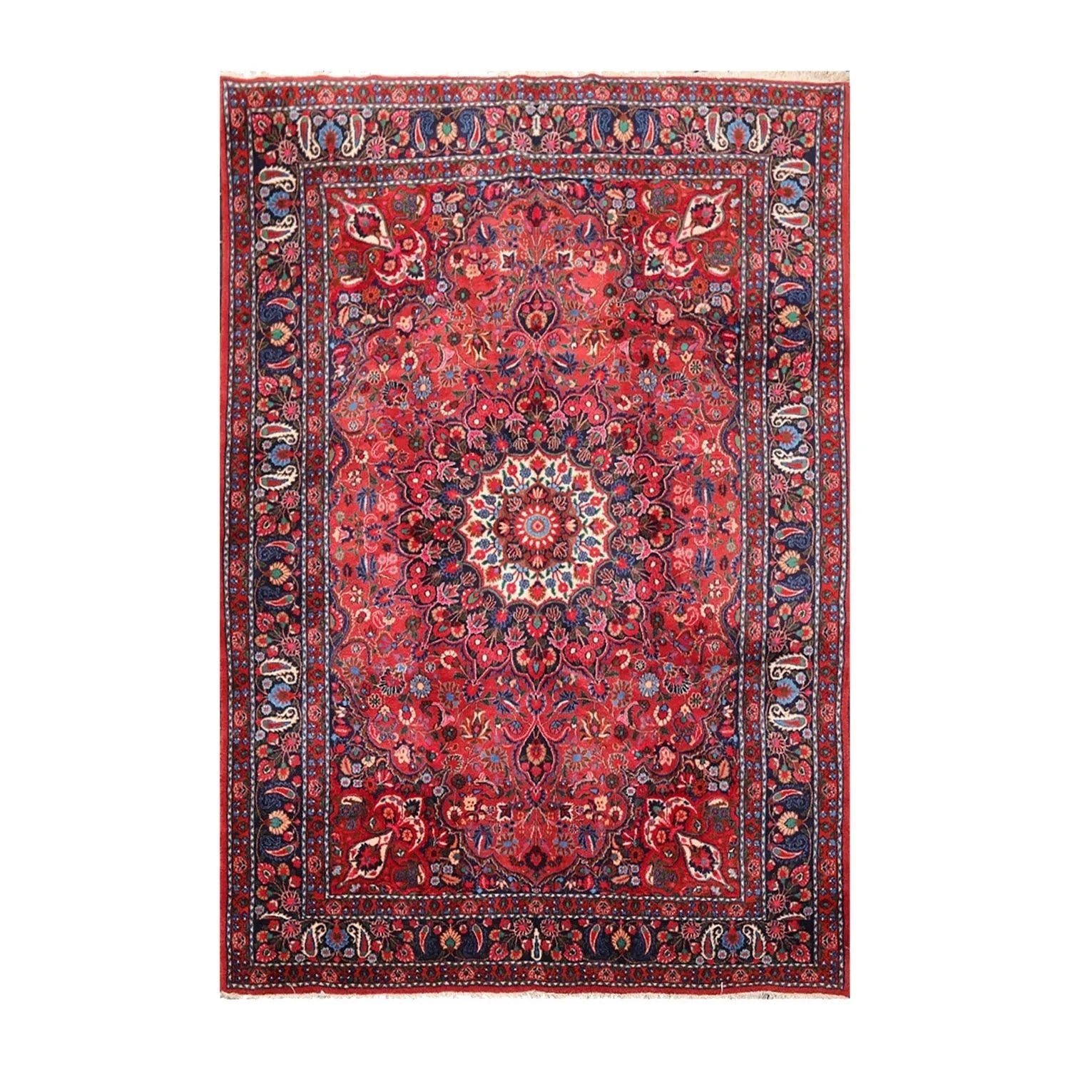 6'3'' x 8'11'' Hand Knotted Wool Bidjaar 200 KPSI Oriental Area Rug Rusty Red-1