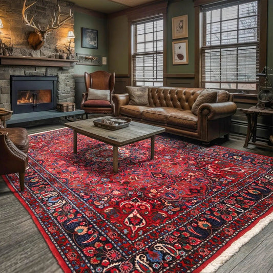 6'3'' x 8'11'' Hand Knotted Wool Bidjaar 200 KPSI Oriental Area Rug Rusty Red-0