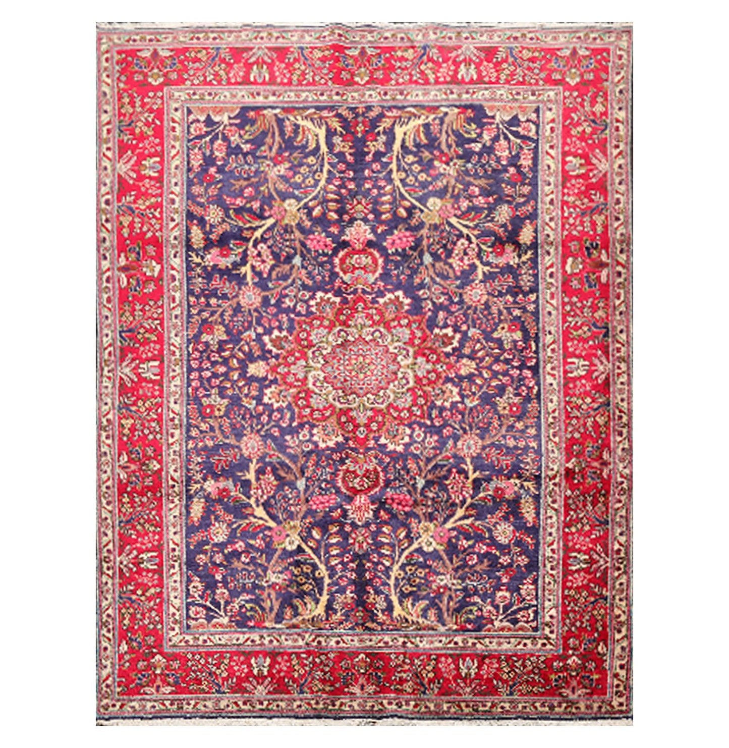 6'6'' x 9'10" Hand Knotted Wool Tabrizz Oriental Area Rug Royal Blue-1
