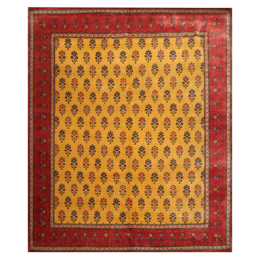 8'3'' x 9'10" Hand Knotted Wool Qashqaai Traditional 300 KPSI Oriental Area Rug Gold-0