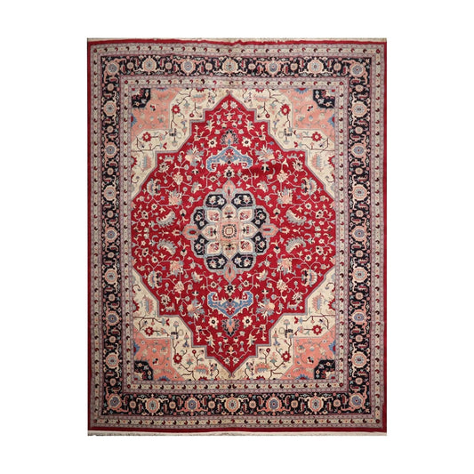 12' x 15'3'' Palace Hand Knotted 100% Wool Romanian Herizz 200 KPSI Area Rug Red-0