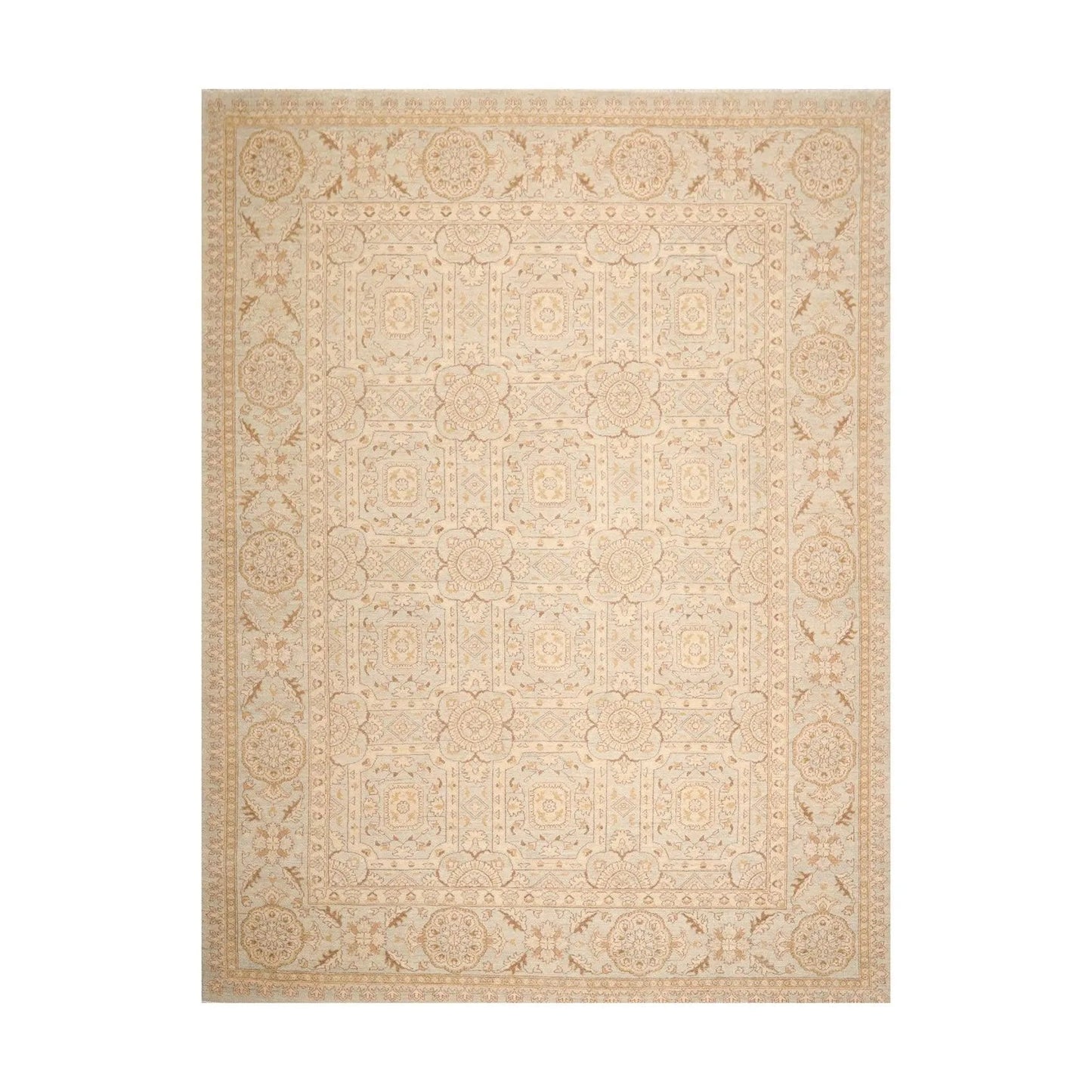 9' x 12' Hand Knotted 100% Wool Chobi Peshawar Oriental Area Rug Gray Beige-0