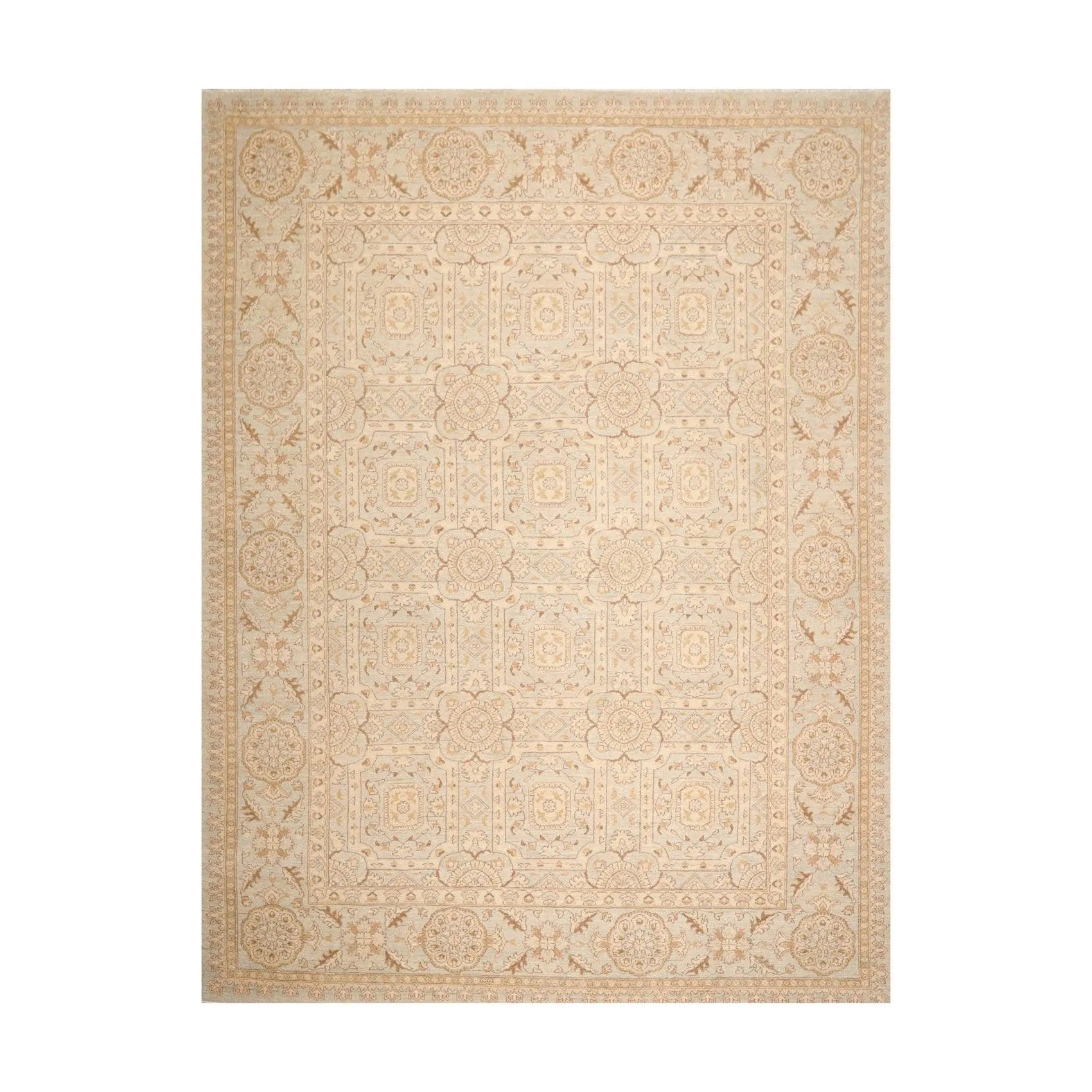 9' x 12' Hand Knotted 100% Wool Chobi Peshawar Oriental Area Rug Gray Beige-0