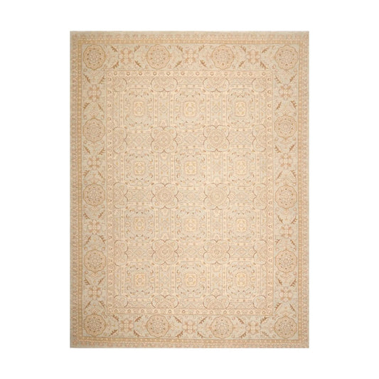 9' x 12' Hand Knotted 100% Wool Chobi Peshawar Oriental Area Rug Gray Beige-0