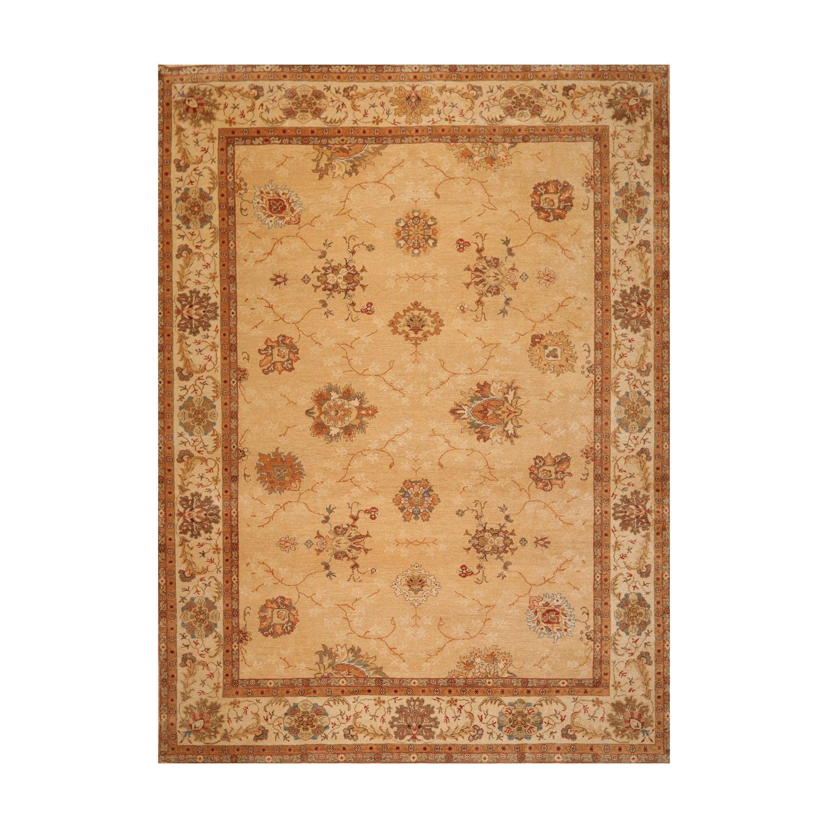 9'4" x 12'7" Hand Knotted 100% Wool Oushak Vegetable Dye Oriental Area Rug Tan-0