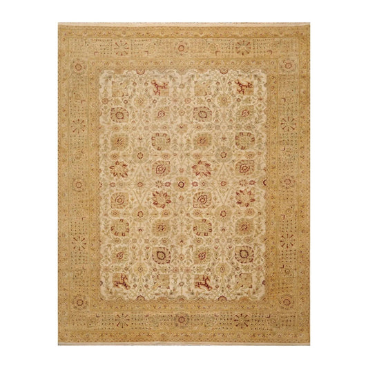 7'11'' x 10' Hand Knotted 100% Wool Agra 250 KPSI Oriental Area Rug Beige-0