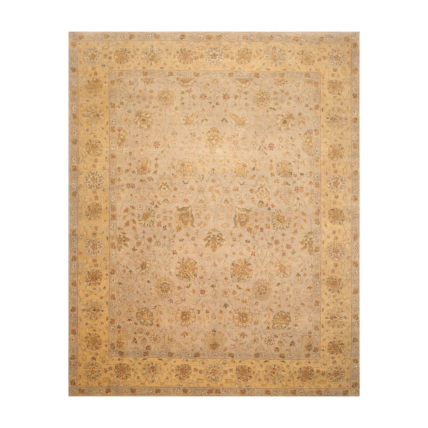 8'1'' x 10'3'' Hand Knotted 100% Wool Agra 150 KPSI Oriental Area Rug Taupe-0