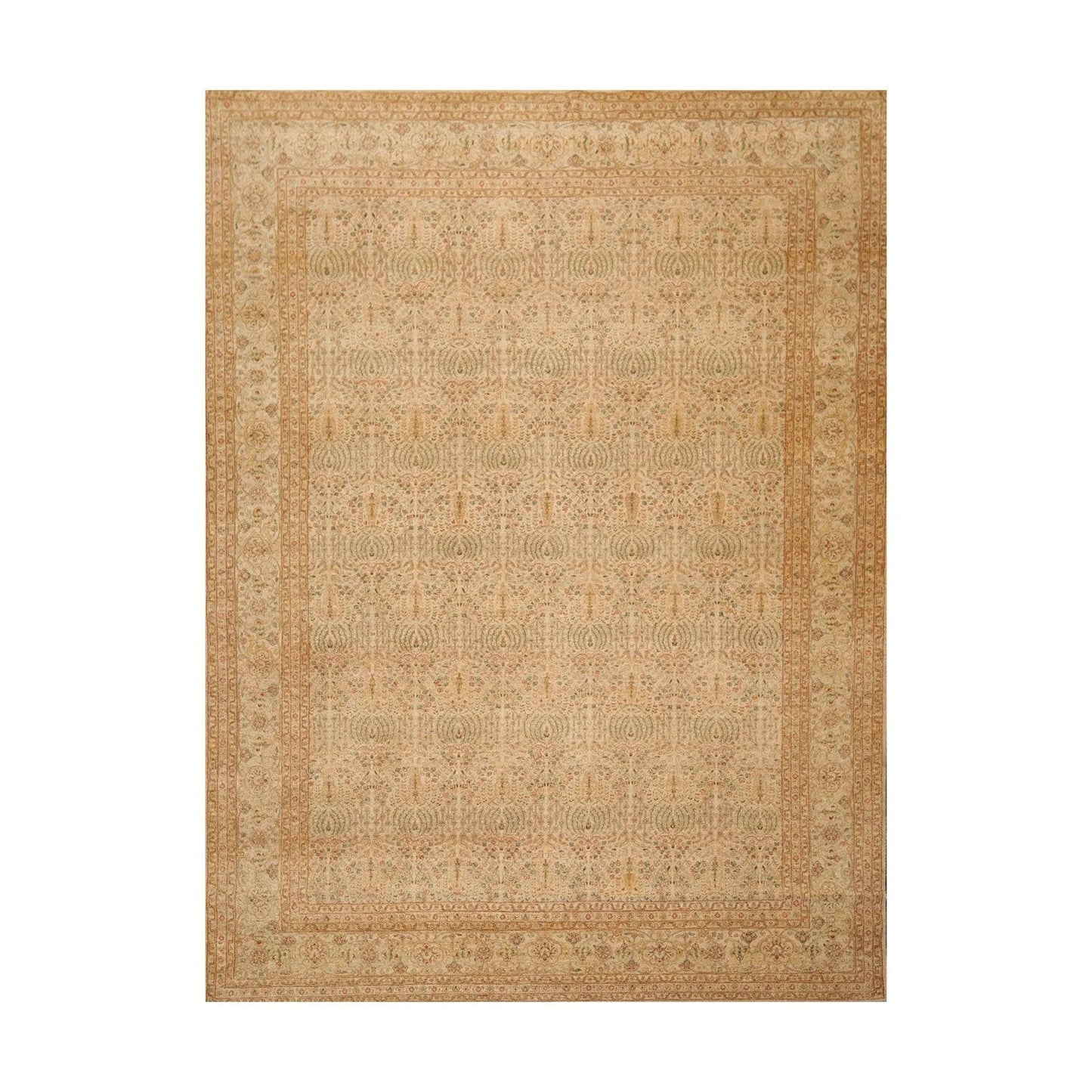 8'7'' x 11'7'' Hand Knotted 100% Wool Tree of life Oriental Area Rug Beige-0