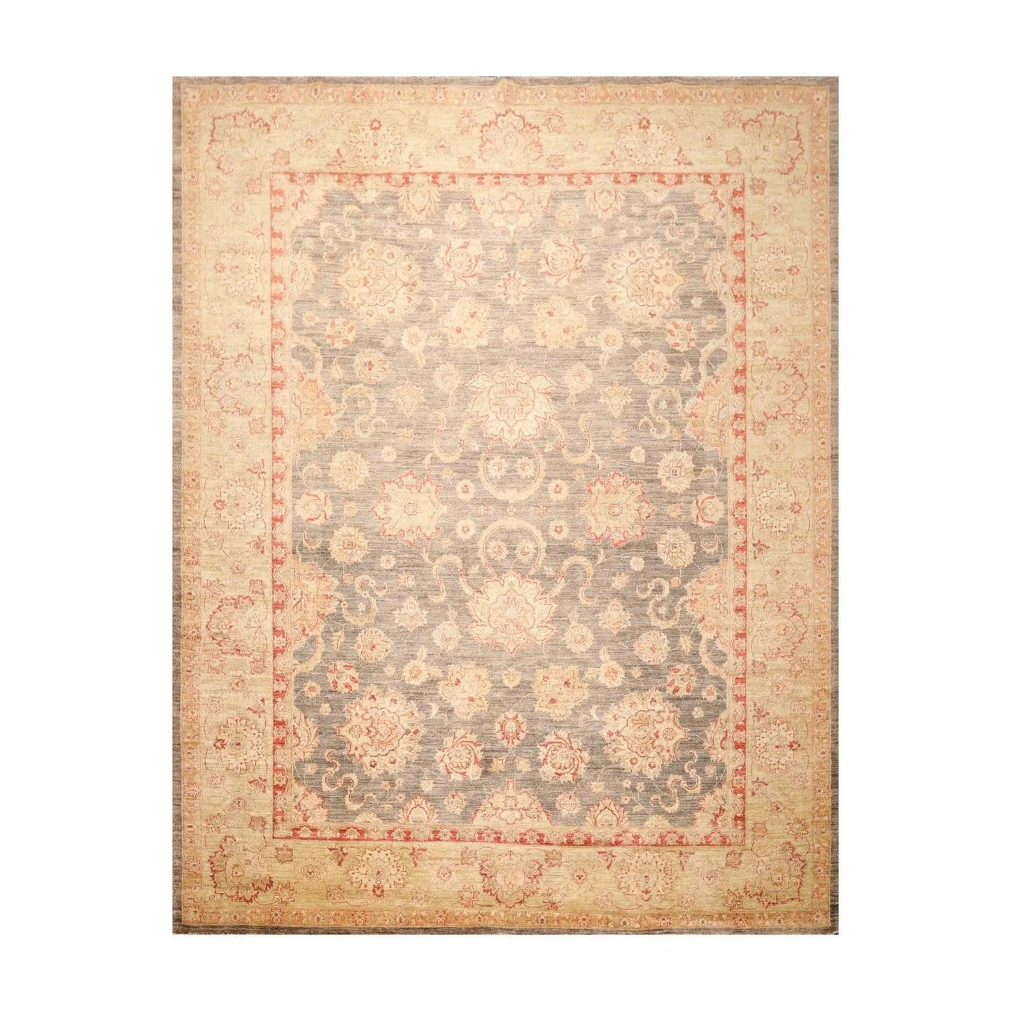 9'1'' x 12' Hand Knotted 100% Wool Peshawar Traditional Oriental Area Rug Gray-0