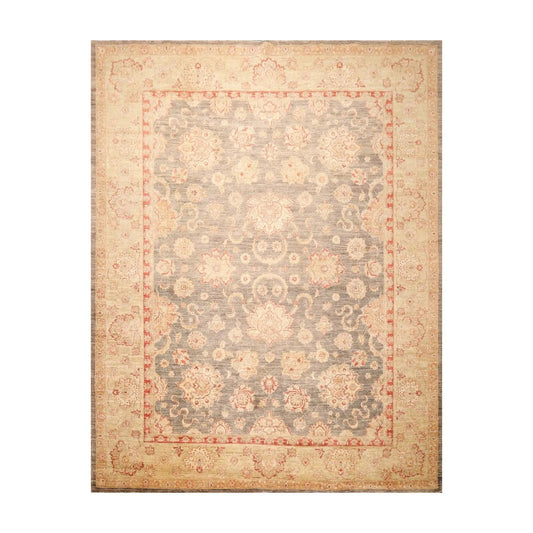 9'1'' x 12' Hand Knotted 100% Wool Peshawar Traditional Oriental Area Rug Gray-0
