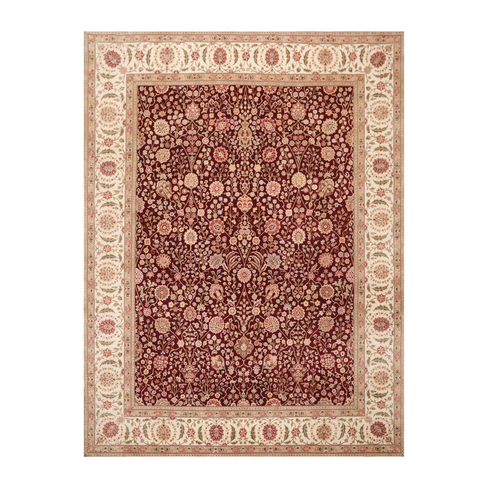 8'2" x 10'8" Hand Knotted Wool Sino Parsian 200 KPSI Oriental Area Rug Burgundy-0