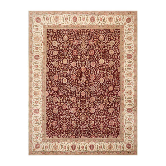 8'2" x 10'8" Hand Knotted Wool Sino Parsian 200 KPSI Oriental Area Rug Burgundy-0