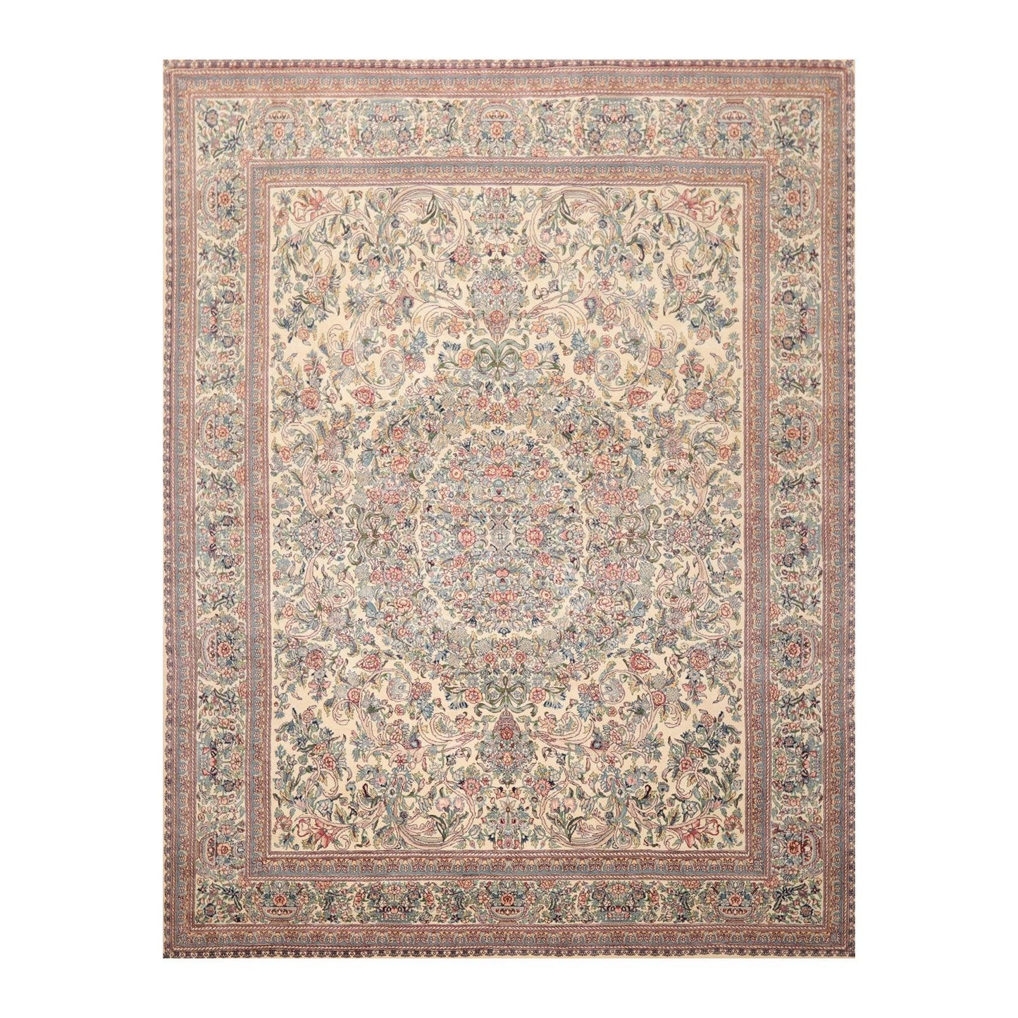 8' x 9'11" Hand Knotted 100% Wool Pak-Parsian 16/18 300 KPSI Area Rug Ivory-0