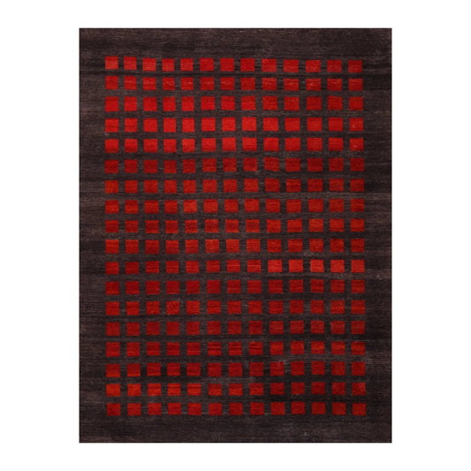 8x10 Gray Hand Knotted Hand Made 100% Wool Graphic Modern & Contemporary Oriental Area Rug-0