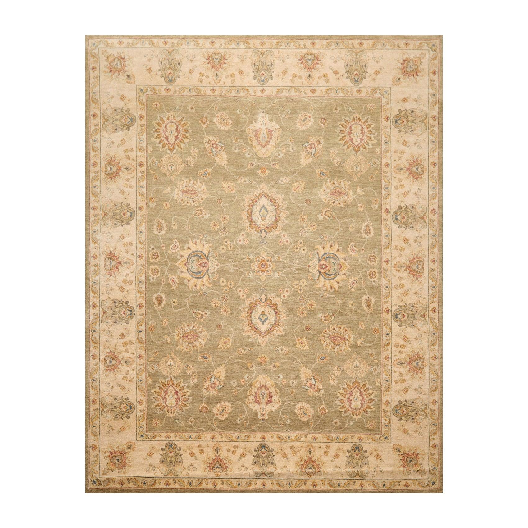8' x 10'2" Hand Knotted 100% Wool Agra Traditional Oriental Area Rug Pistachio-0