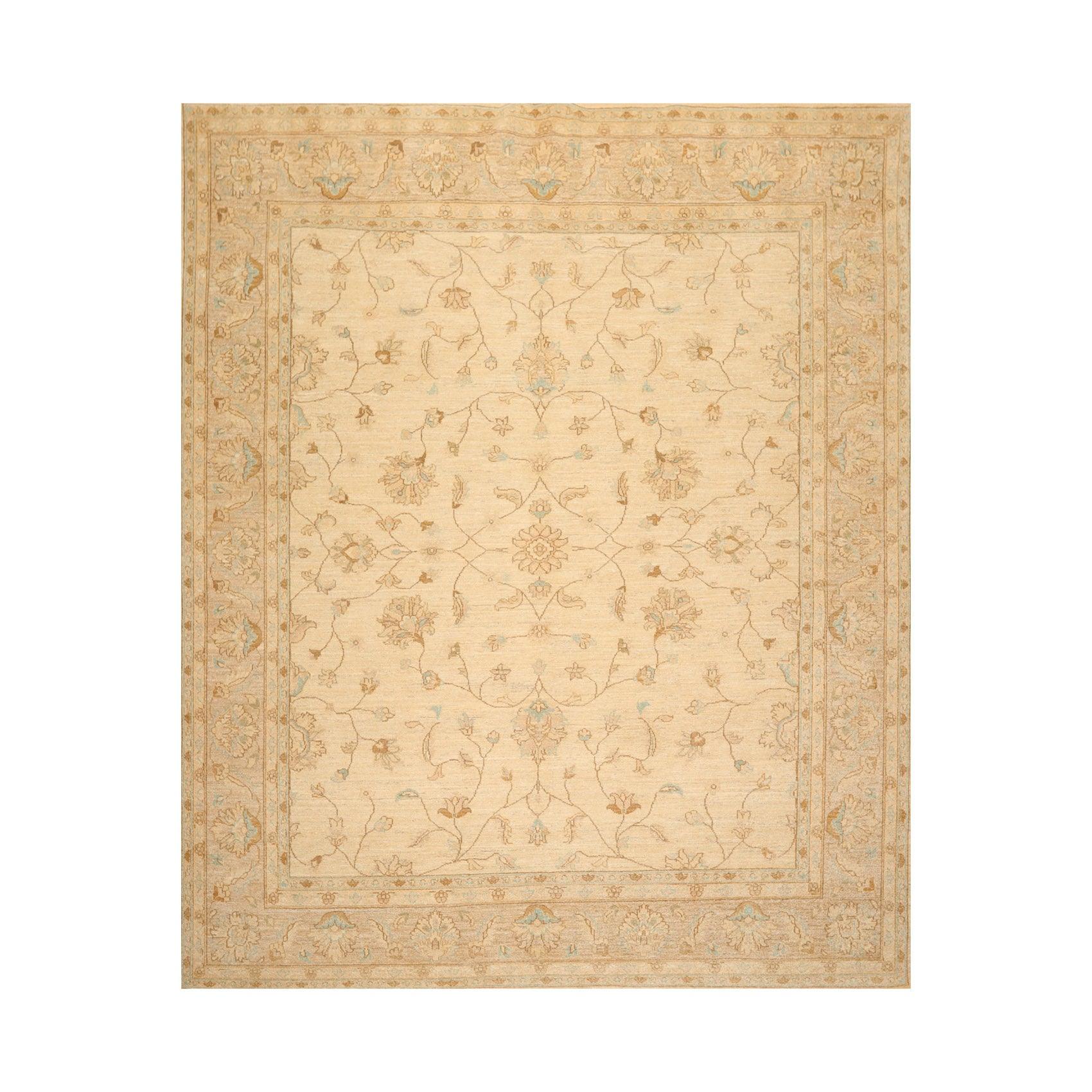 8'3" x 9'8" Hand Knotted 100% Wool Peshawar Traditional Oriental Area Rug Beige-0