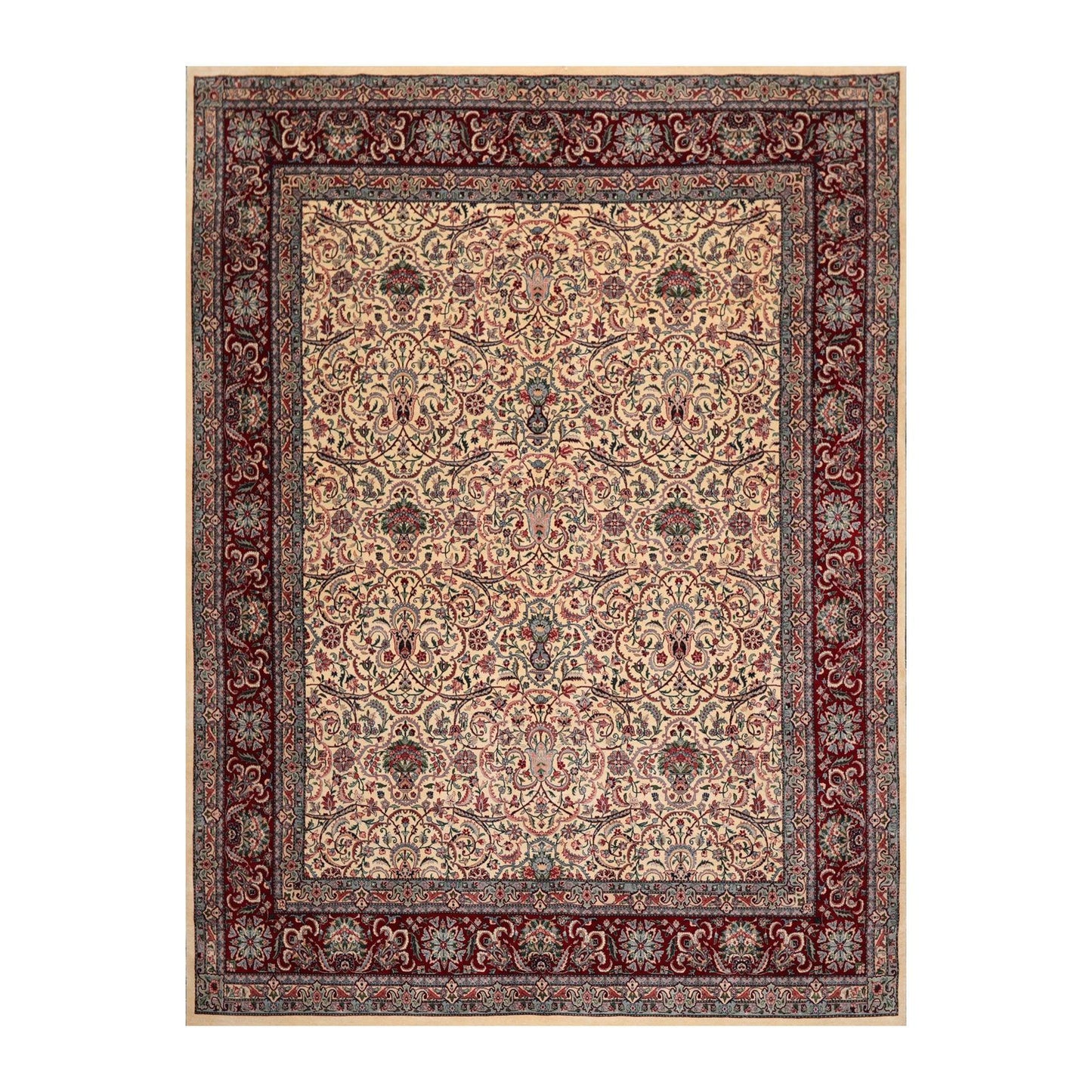 8' x 10'3" Hand Knotted Wool Pakpersian 16/18-300 KPSI Oriental Area Rug Ivory-0