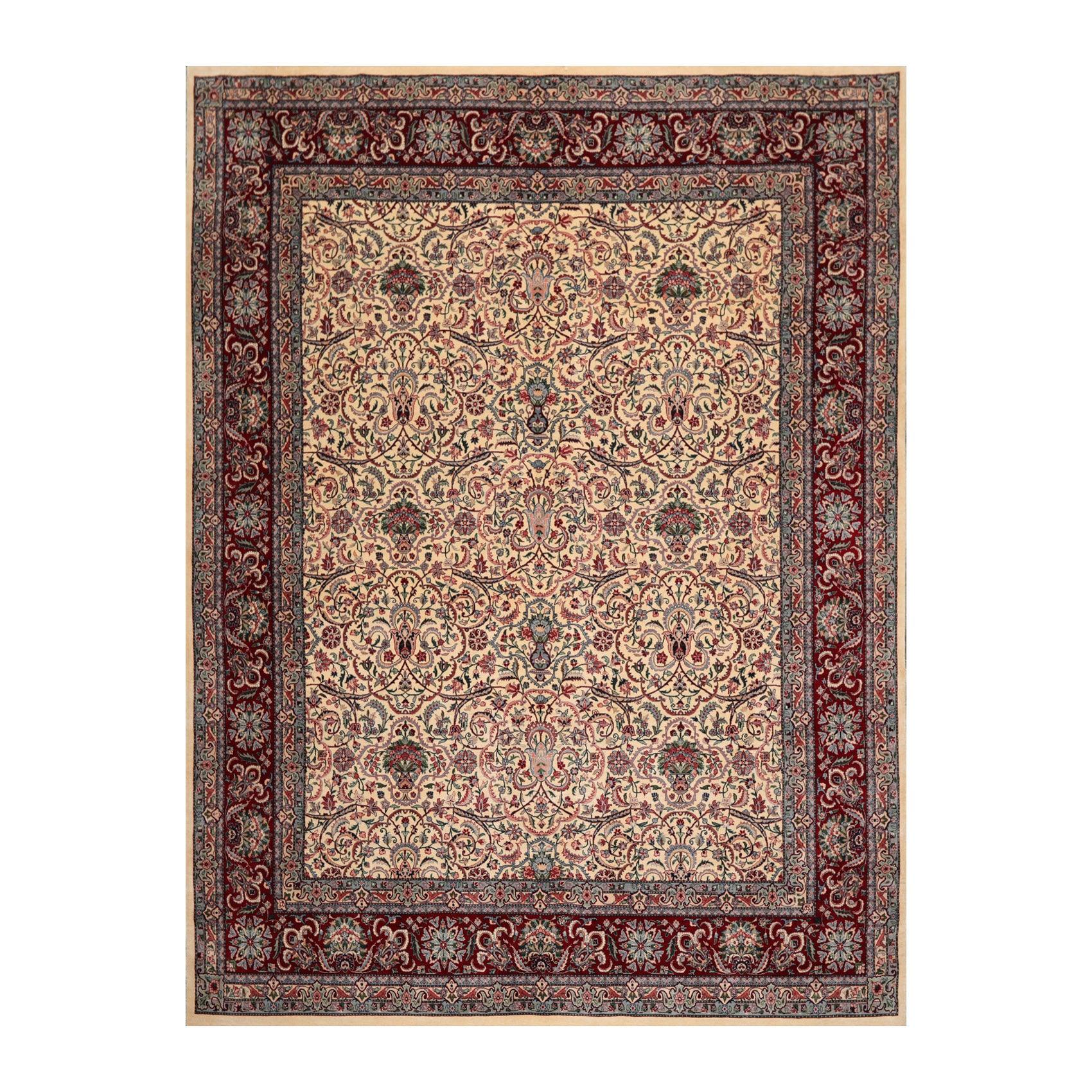 8' x 10'3" Hand Knotted Wool Pakpersian 16/18-300 KPSI Oriental Area Rug Ivory-0