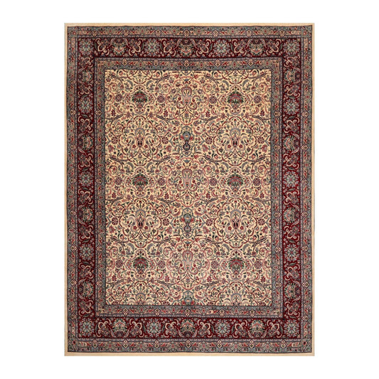 8' x 10'3" Hand Knotted Wool Pakpersian 16/18-300 KPSI Oriental Area Rug Ivory-0