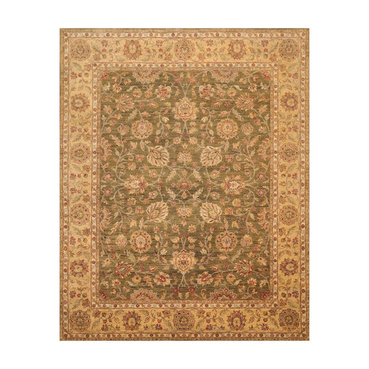 8' x 9'10" Hand Knotted 100% Wool Peshawar Oriental Area Rug Pistachio Gold-0