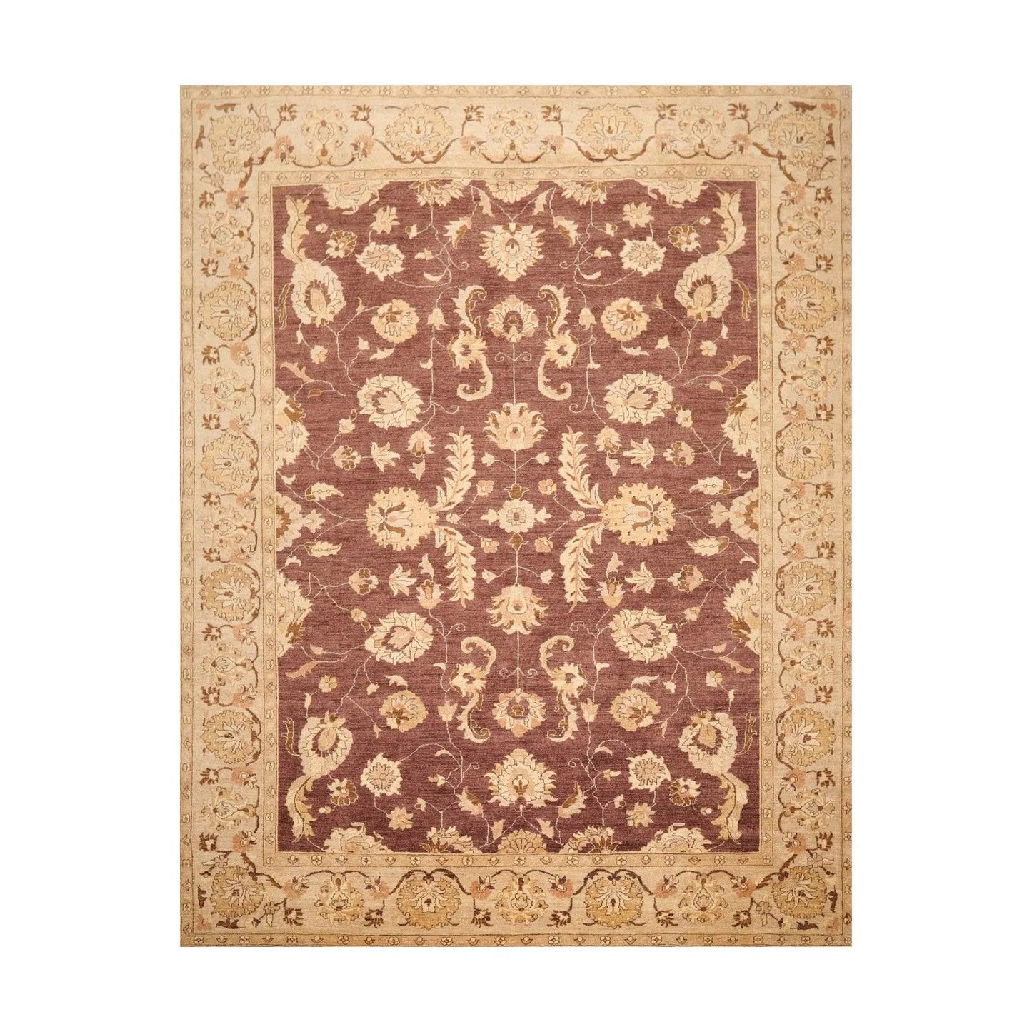 9' x 11'11'' Hand Knotted 100% Wool Peshawar Traditional Oriental Area Rug Brown-0