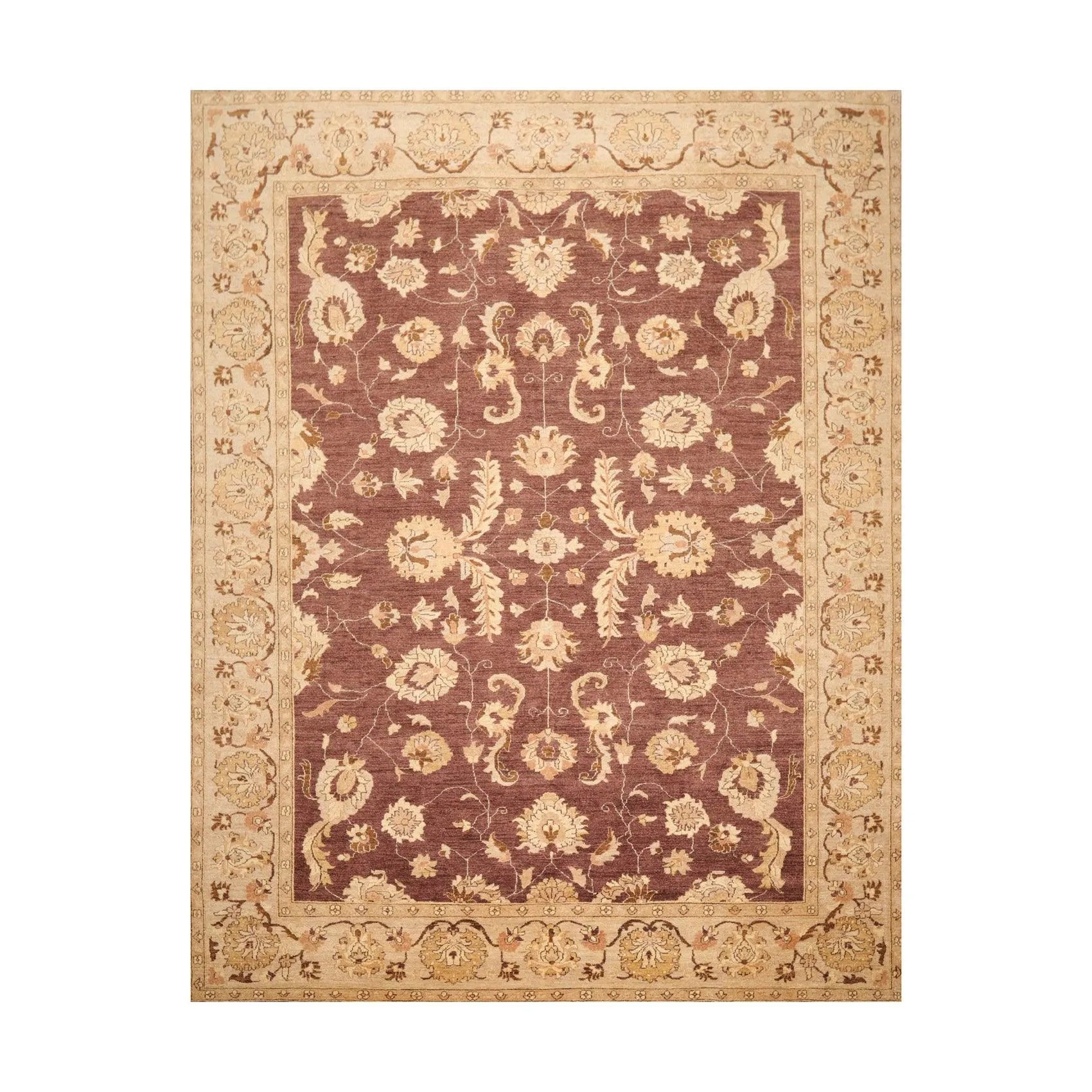 9' x 11'11'' Hand Knotted 100% Wool Peshawar Traditional Oriental Area Rug Brown-0