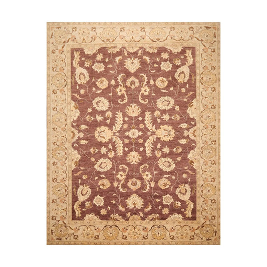 9' x 11'11'' Hand Knotted 100% Wool Peshawar Traditional Oriental Area Rug Brown-0