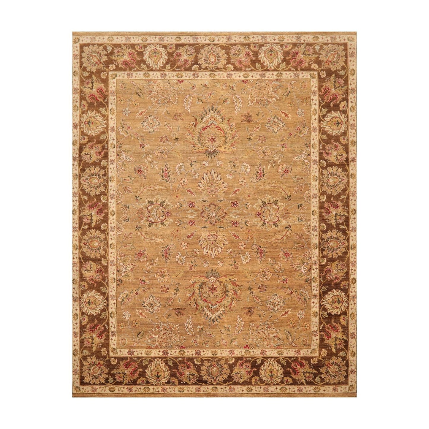 8'x10'1" Hand Knotted Wool Peshawar Traditional 150 KPSI Oriental Area Rug Camel-0