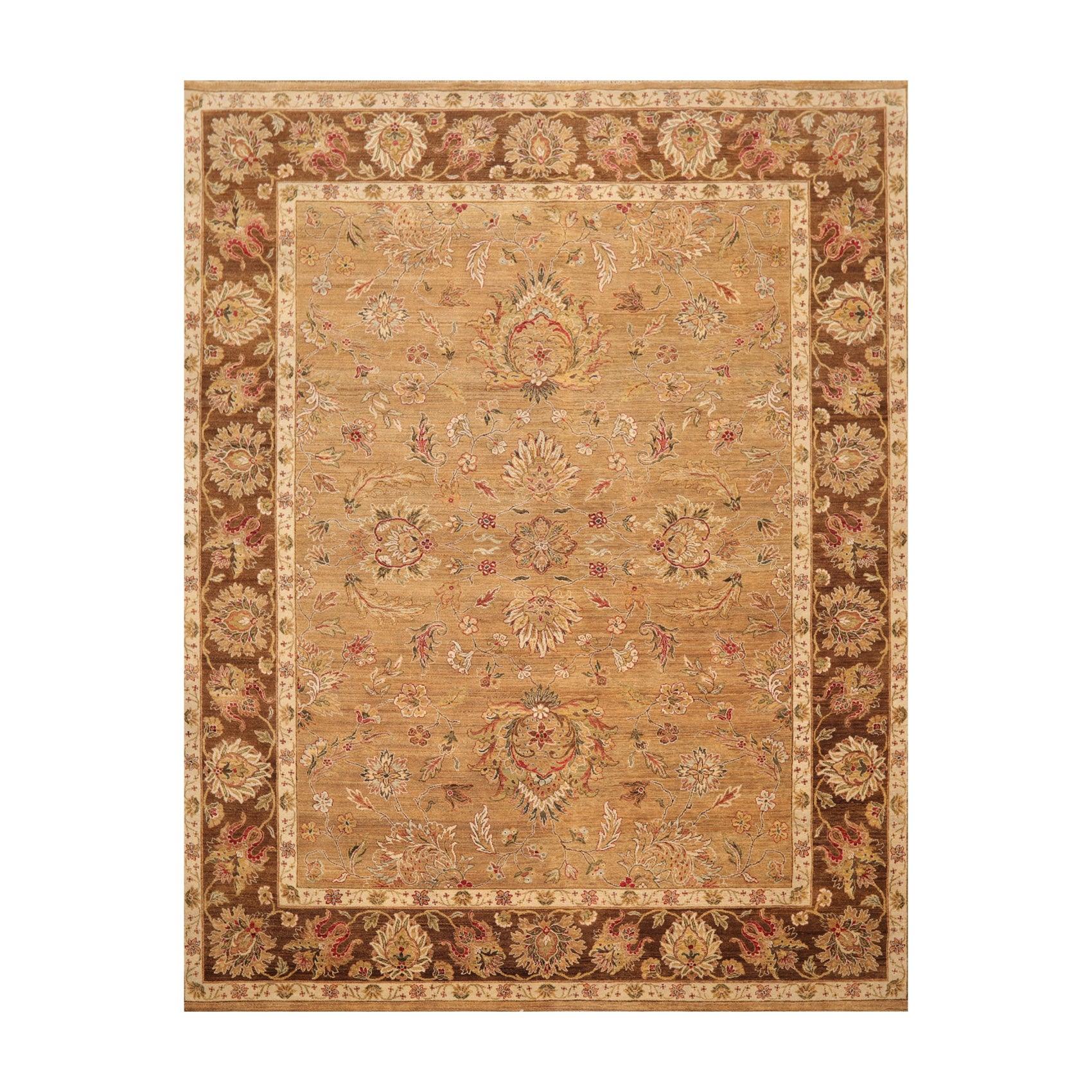 8'x10'1" Hand Knotted Wool Peshawar Traditional 150 KPSI Oriental Area Rug Camel-0