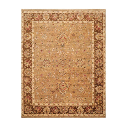 8'x10'1" Hand Knotted Wool Peshawar Traditional 150 KPSI Oriental Area Rug Camel-0