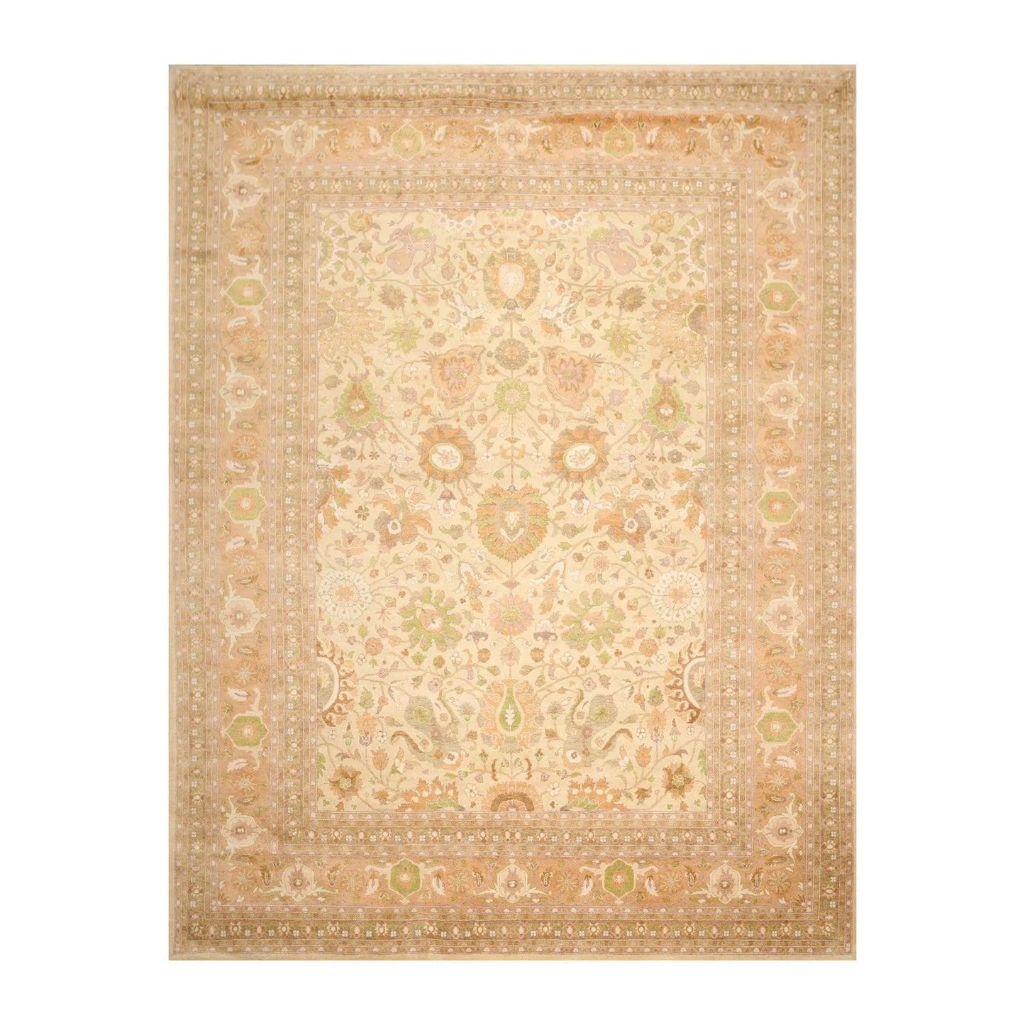 9X12  Beige Hand Knotted 100% Wool Pak Persian 300 KPSI Oriental Area Rug-0
