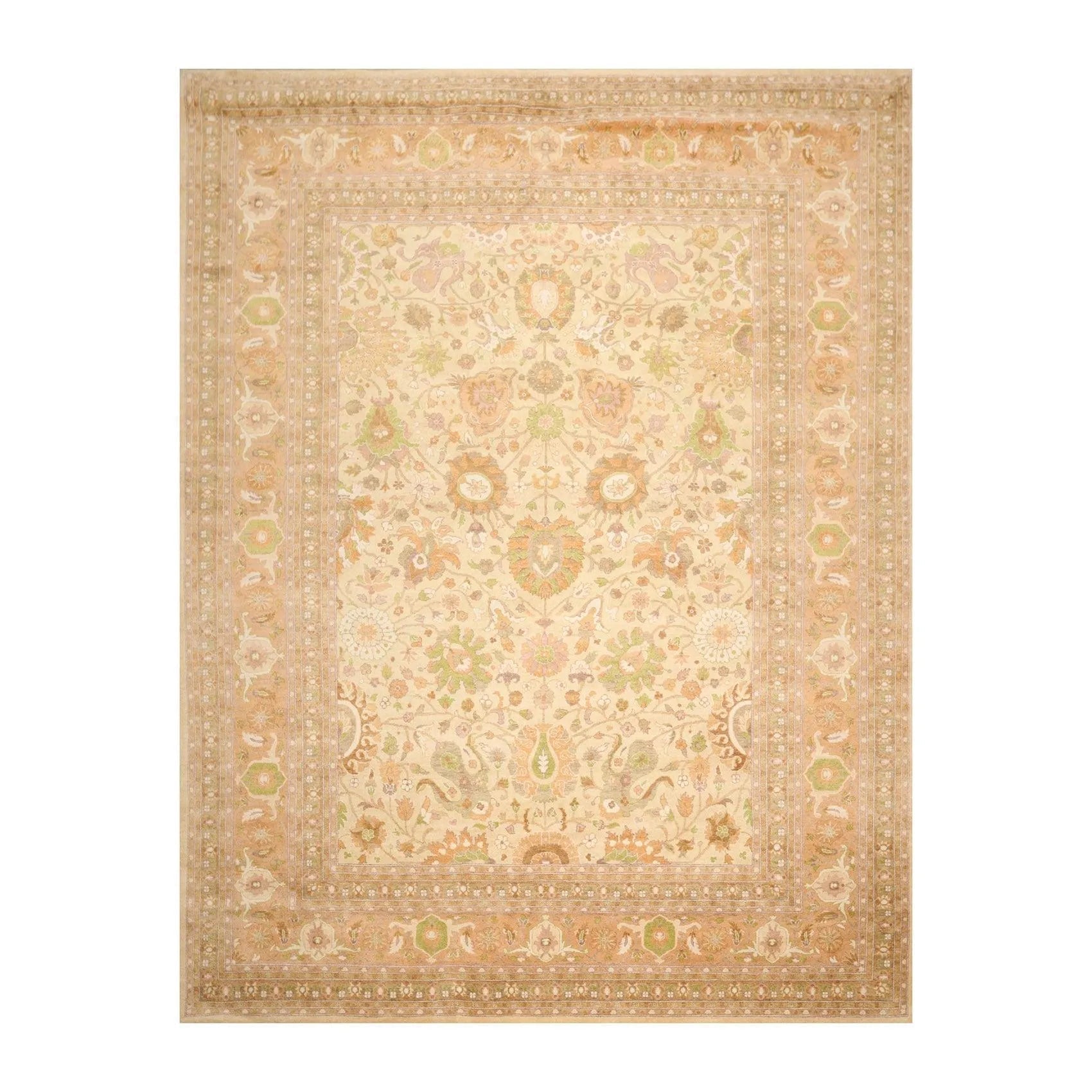 9X12  Beige Hand Knotted 100% Wool Pak Persian 300 KPSI Oriental Area Rug-0