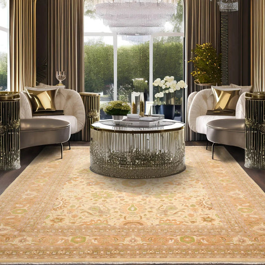7'8" x 9'11" Hand Knotted 100% Wool Peshawar Oriental Area Rug Taupe-0