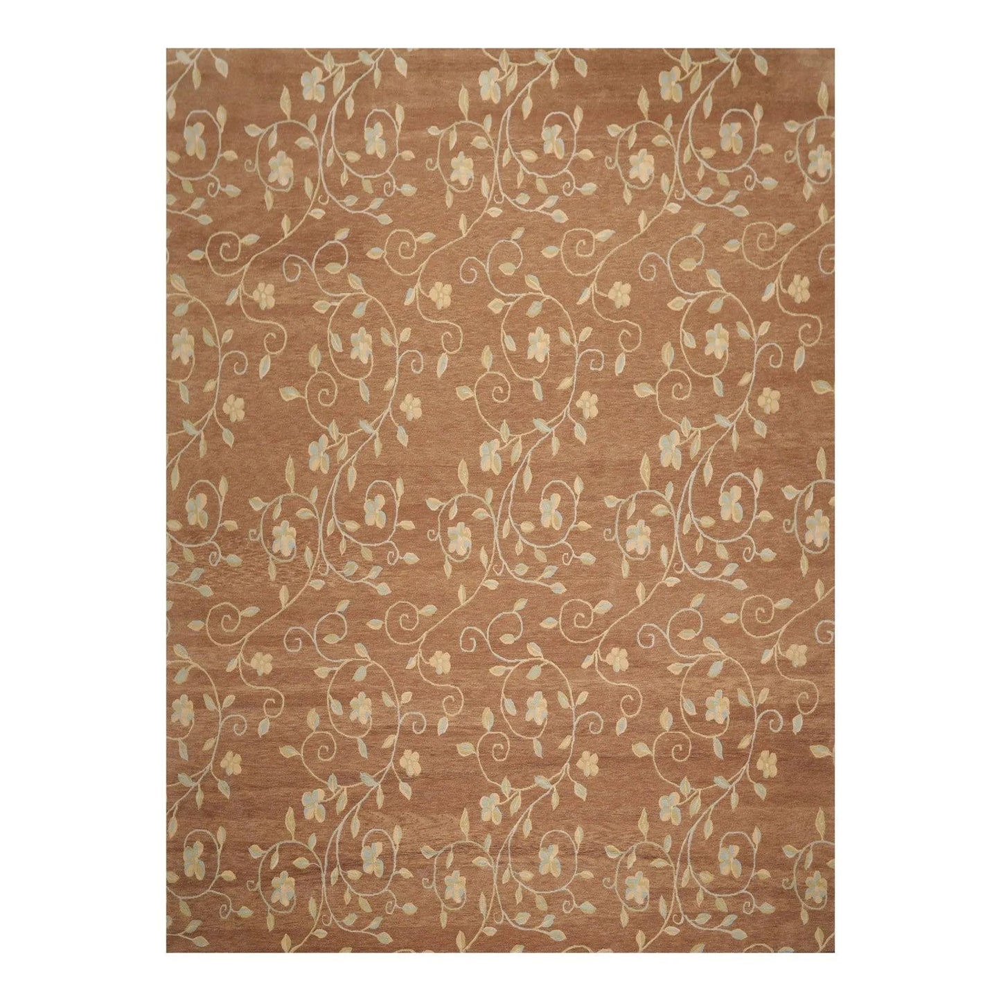 9' x 12' Hand Knotted Tibetan 100% Wool Transitional Muted Area Rug Brown-0
