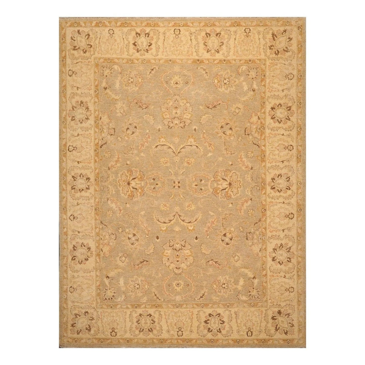 9' x 11'1'' Hand Knotted 100% Wool Peshawar Traditional Oriental Area Rug Gray-0